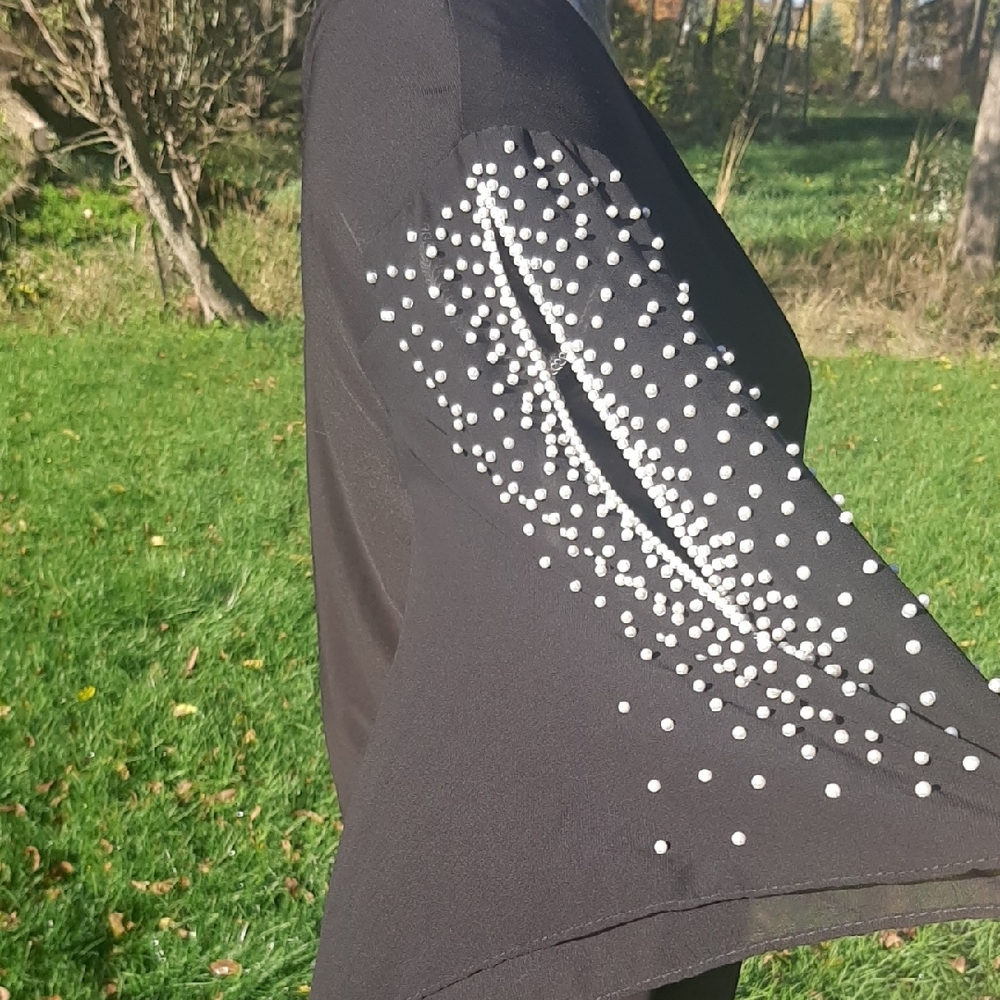 Roz & Ali🖤PEARL Sleeve Black Dress Size L